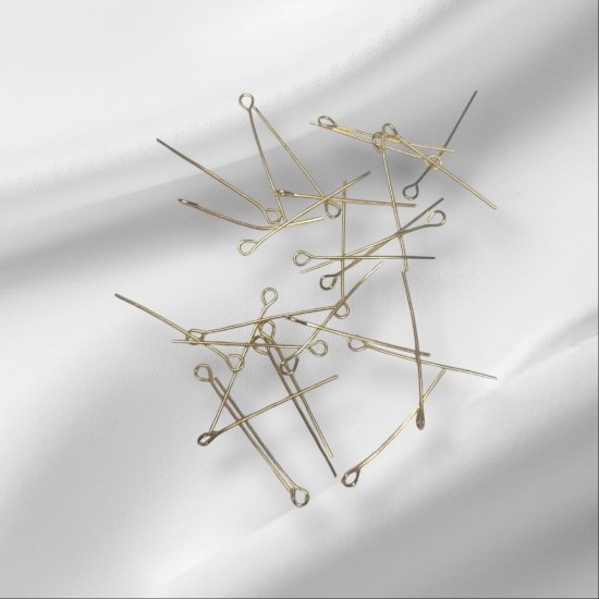 Пины с петлей 30мм цв. золото, цена за 10 гр